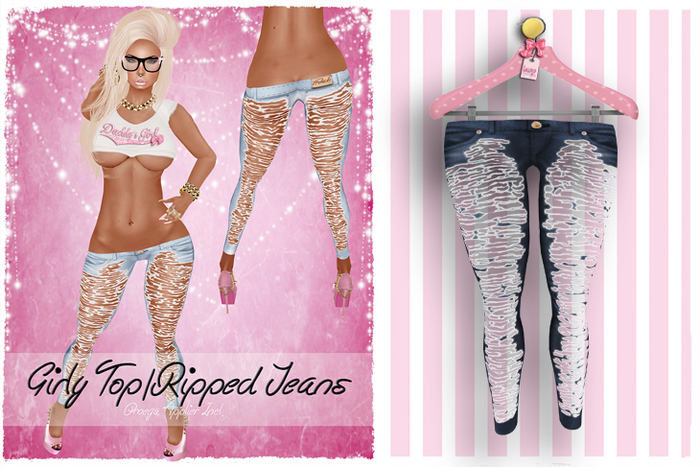 ! Lollipop ! Ripped Jeans * blue * SALE