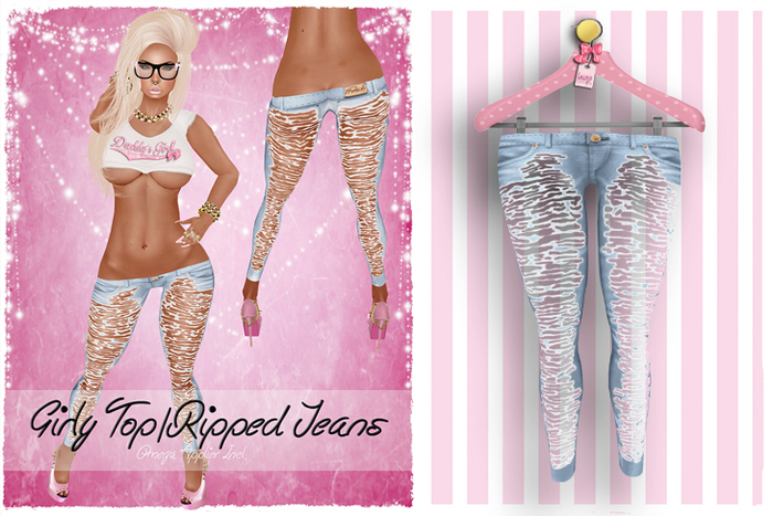 ! Lollipop ! Ripped Jeans * Lightblue * SALE