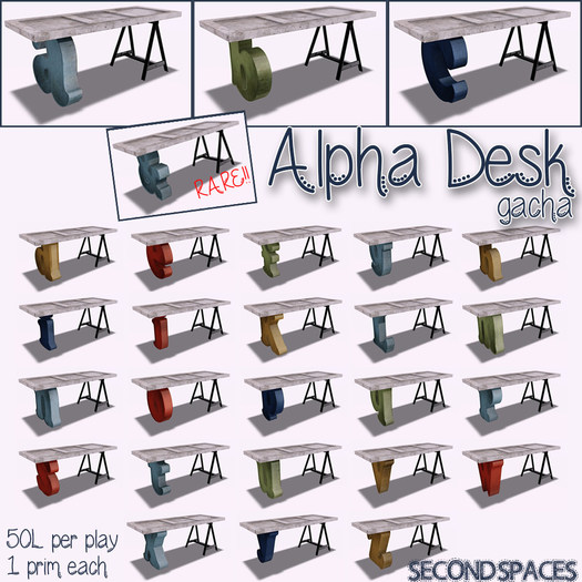 Second Spaces - alpha desk - ampersand RARE 