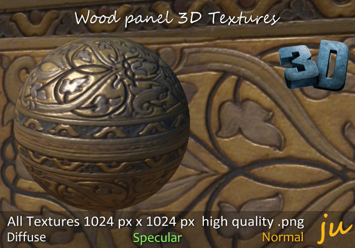 JU Wood panel 3D Textures Full Perm