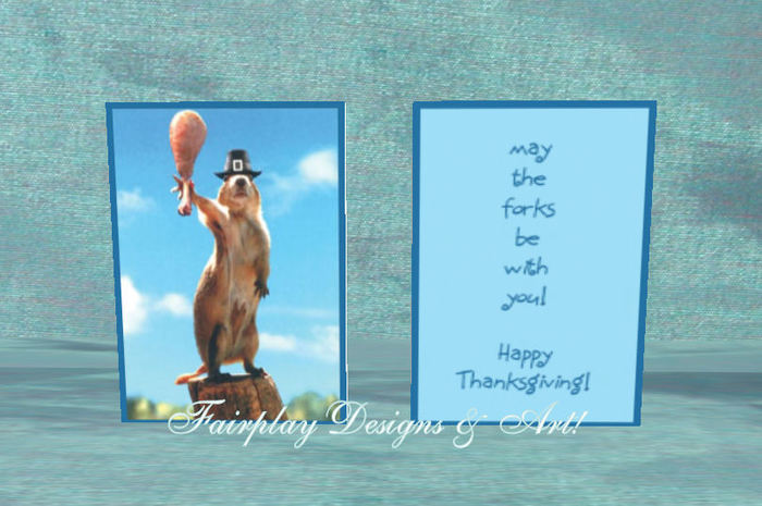 Jumbo Thanksgiving Card 'May the forks be with you'Touch/Switch