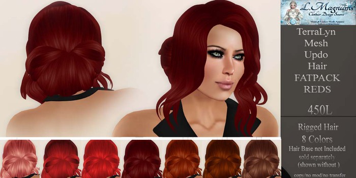 LMagnums TerraLyn Mesh Updo Hair Fatpack Reds