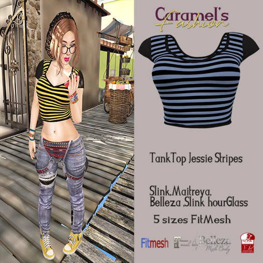 Tank Top-Jessie Stripes Blue