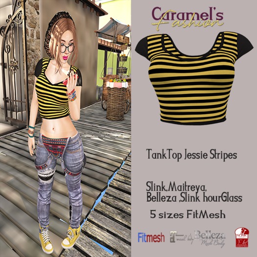 Tank Top-Jessie Stripes yellow
