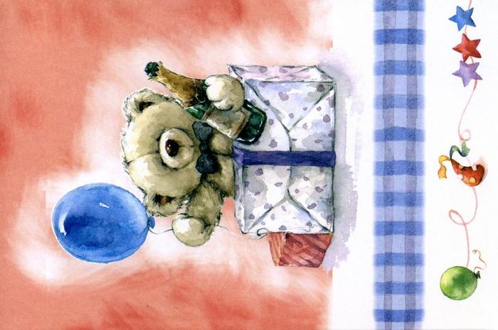 Teddy Wine Card *boxed*