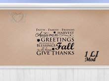 THD~ Fall blessings wall decal
