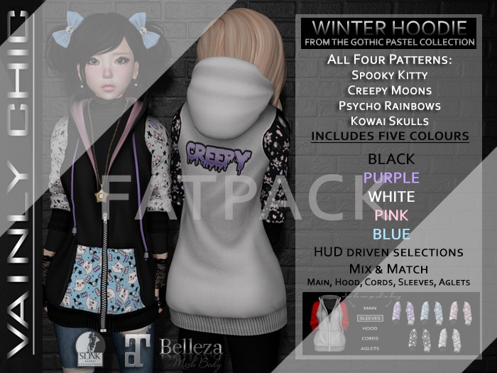 Vainly Chic - Pastel Gothic Hoodie Fatpack