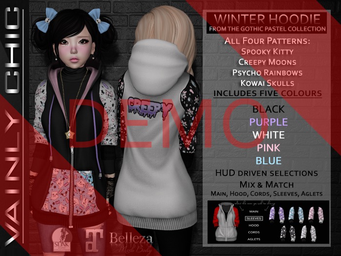 Vainly Chic - Pastel Gothic Hoodie Demo