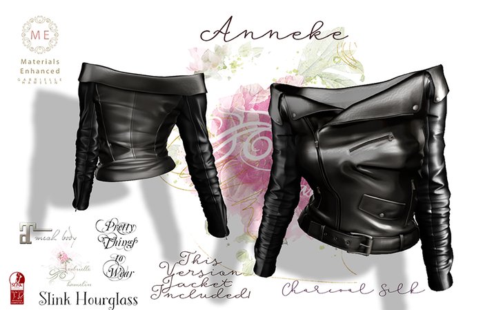 .::Pretty Anneke::. Charcoal Silk Leather Jacket