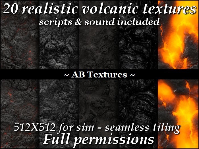 20 realistic volcanic textures 512x512 (for sim) Full perm