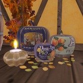 Pumpkins,Fruit Box Cut Out & Brass Tealight 2 pe