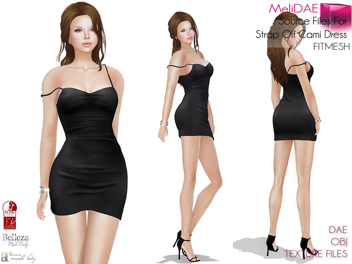 Dae Obj Texture Files For MI Strap Off Cami Dress