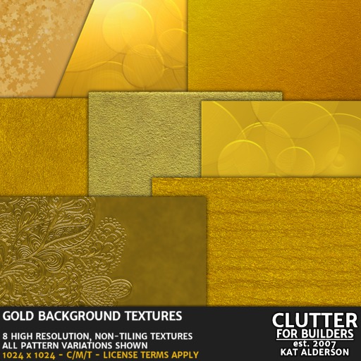 CLUTTER - Gold Background Textures - 8PK