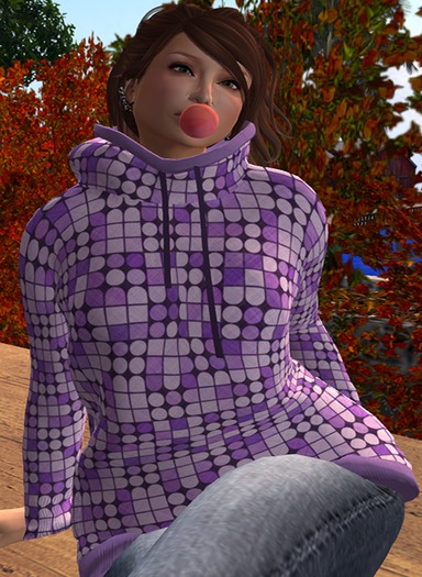 Purple Retro Hoodie Pullover