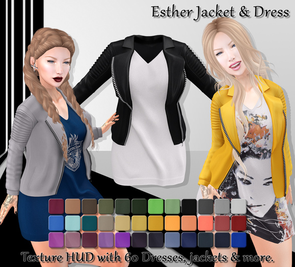 [Syn] Esther Jacket & Dress (Texture HUD, Maitreya, Slink, Hourglass, TMP & Belleza, materials enabled)