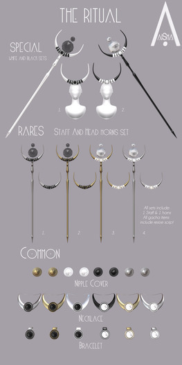 .AiShA. The Ritual [RARE]  Staff&Horns Silver/Black (Rezz)