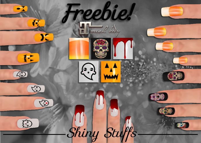 ~Shiny Stuffs~ Freebie! Halloween nails for MAITREYA