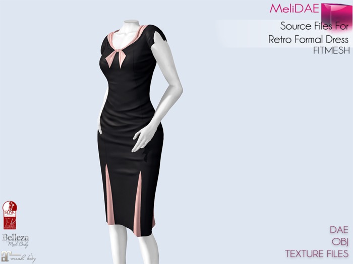 Dae Obj Texture Files For MI Retro Formal Dress