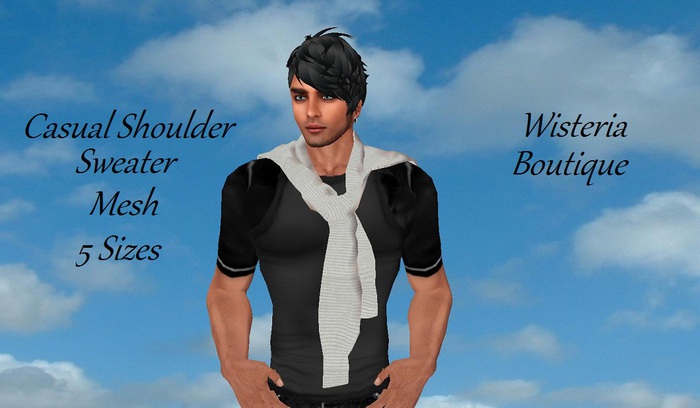 Men's Neck Sweater  White