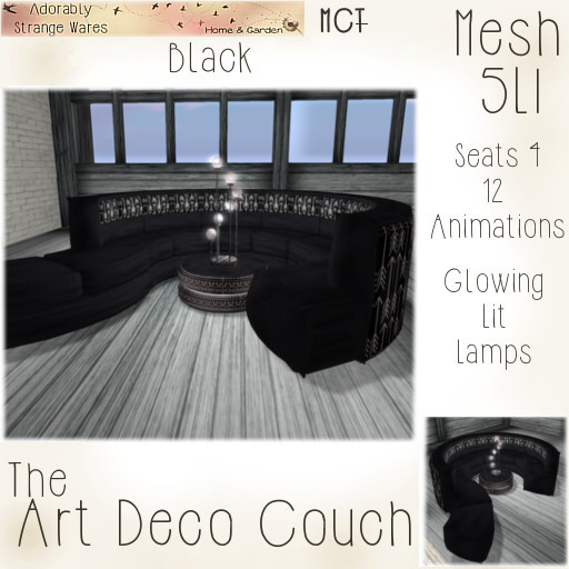 ~ASW~ The Art Deco Couch~ Black