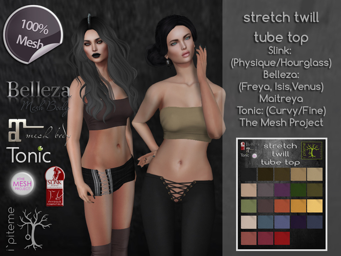 ~i~ Stretch Twill Tuibe Top (Add Me)
