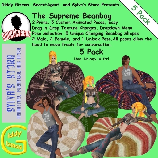 Supreme Beanbag 5-pack