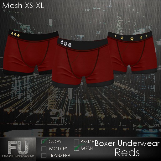 Boxer Underwear Set -reds-