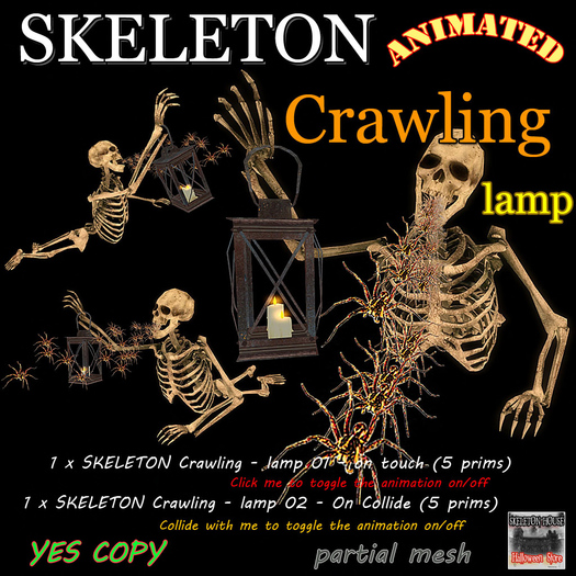 SKELETON Crawling - lamp - ANIMATED