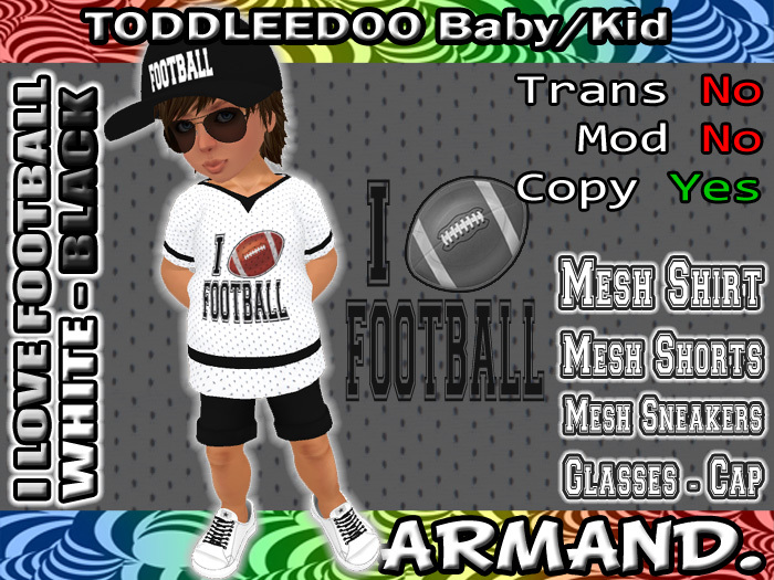 --ARMAND-- I LOVE FOOTBALL - WHITE-BLACK