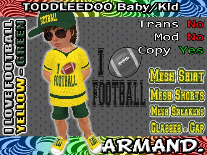 --ARMAND-- I LOVE FOOTBALL - YELLOW-GREEN
