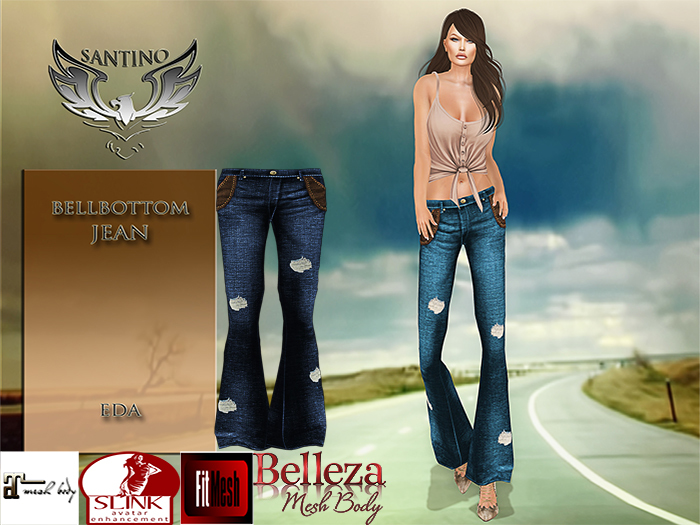 Santino Design-Bellbottom Jean-Darkblue