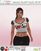 .:Rainbow Panda:. Womens Heart Panda Shirt (wear to unpack)