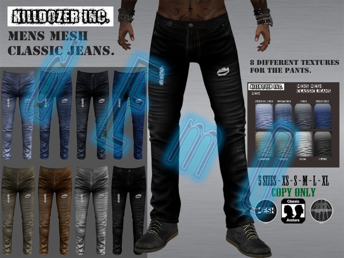 DEMO Killdozer Mens Mesh Classic Jeans