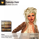 A&A Dakota Hair Blonde Colors Pack. Updo with intricate braids and flexi curls
