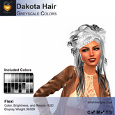 A&A Dakota Hair Greyscale Colors Pack. Updo with intricate braids and flexi curls
