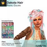 A&A Dakota Hair Pastel Colors Pack. Updo with intricate braids and flexi curls