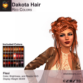 A&A Dakota Hair Red Colors Pack. Updo with intricate braids and flexi curls