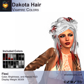 A&A Dakota Hair Vampire Colors Pack. Updo with intricate braids and flexi curls