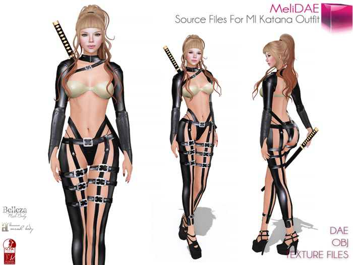 Dae Obj Texture  Files For MI Katana Outfit