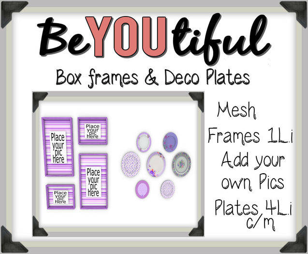 BeYouTiful} Box Frames & wallplates {Lilac}