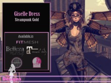 Giselle Dress Steampunk Gold