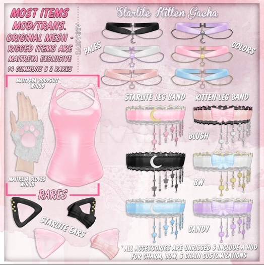 [ abrasive ] Ribbon Leg Band - Kitten ( Candy )