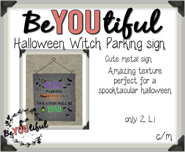 Witch Parking sign
