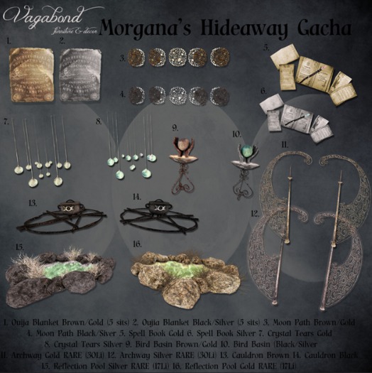 Vagabond - Morgana's Spell Book & Wand (Black/Silver)