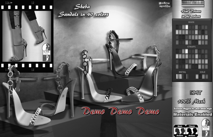 DEMO R.F. Mesh Line - Sheba Sandal Black DEMO DEMO