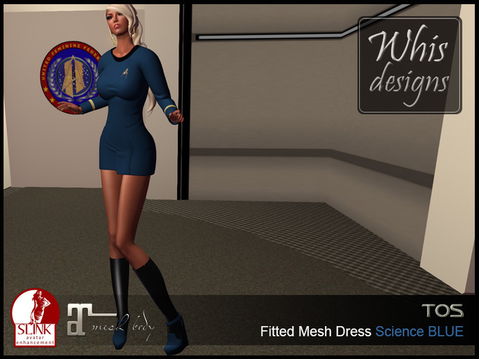 Whis Designs TOS Science BLUE Fitted Mesh Dress