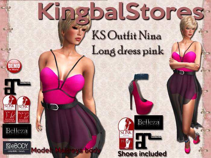 250 KS OUTFIT NINA LONG DRESS PINK