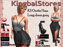 KS OUTFIT NINA LONG DRESS GREY