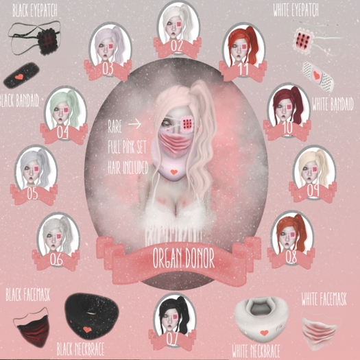 [Mello] Organ Donor- FULL PINK SET RARE
