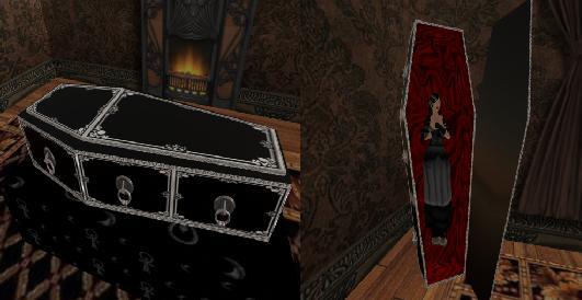 Traditional Coffin Black/red Box